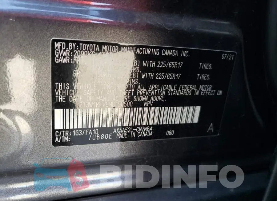 2T3W1RFV6MC156500 Photo# 13