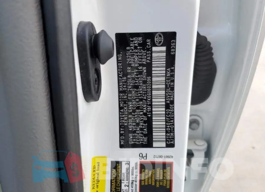 4T1BF1FK6GU602096 Photo# 12