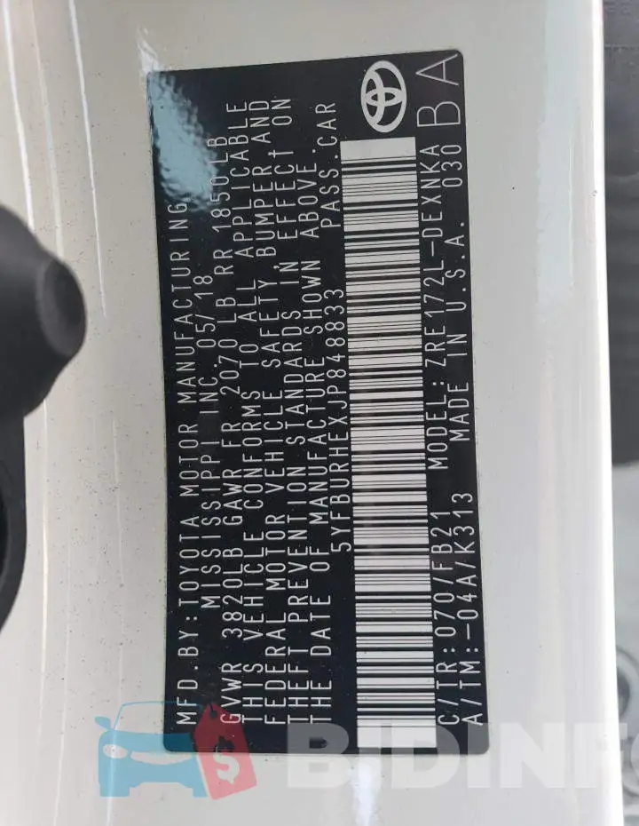 5YFBURHEXJP848833 Photo# 13