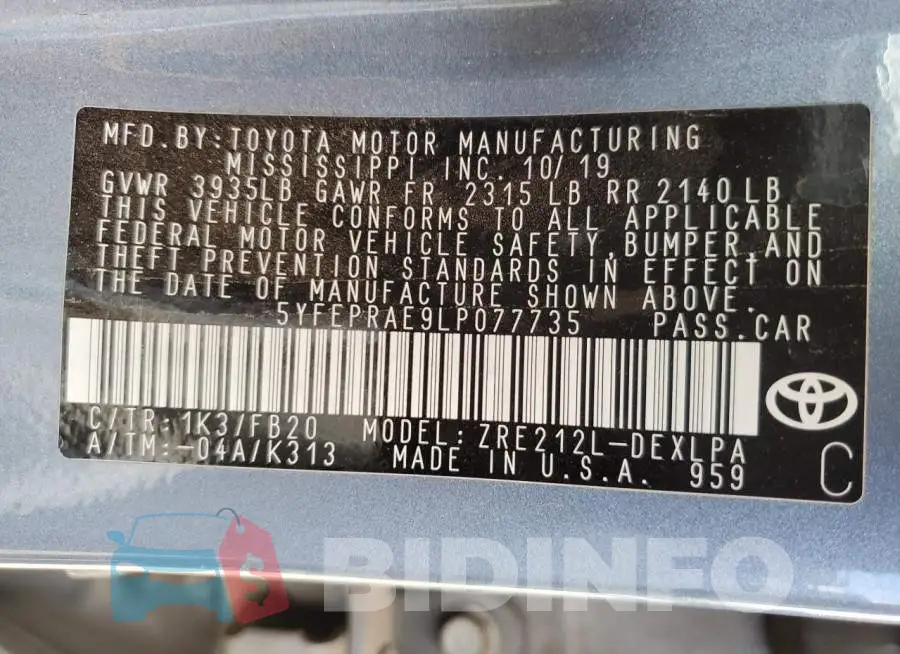 5YFEPRAE9LP077735 Photo# 12