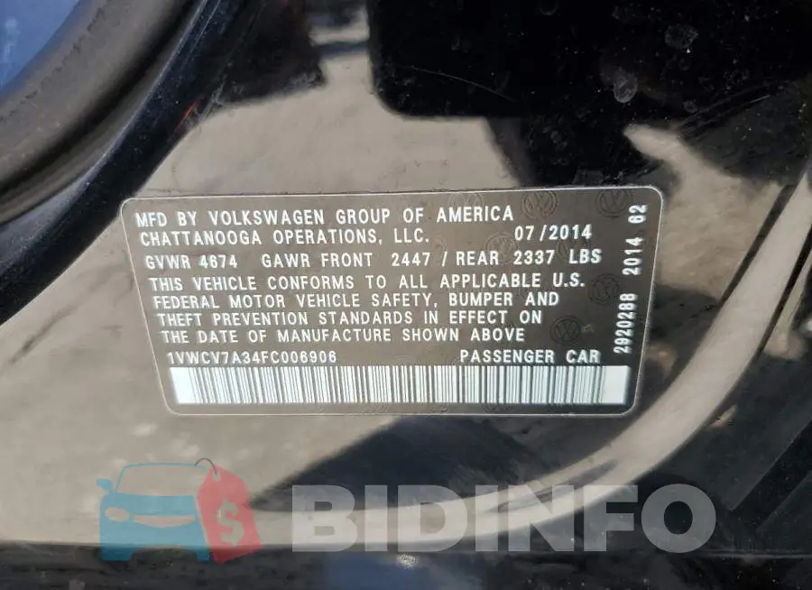 1VWCV7A34FC006906 Photo# 13