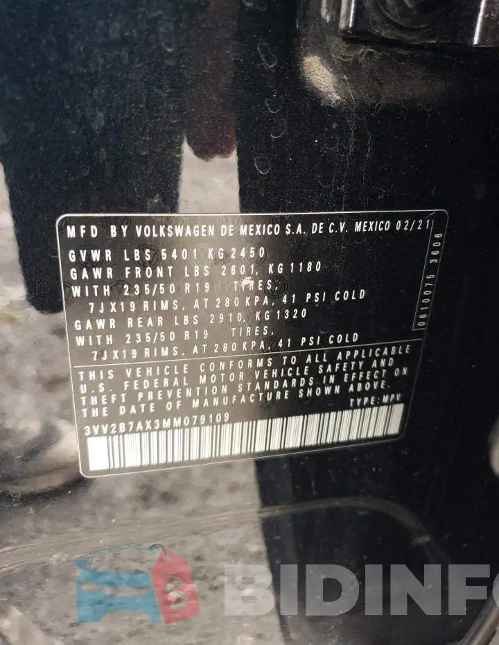 3VV2B7AX3MM079109 Photo# 13