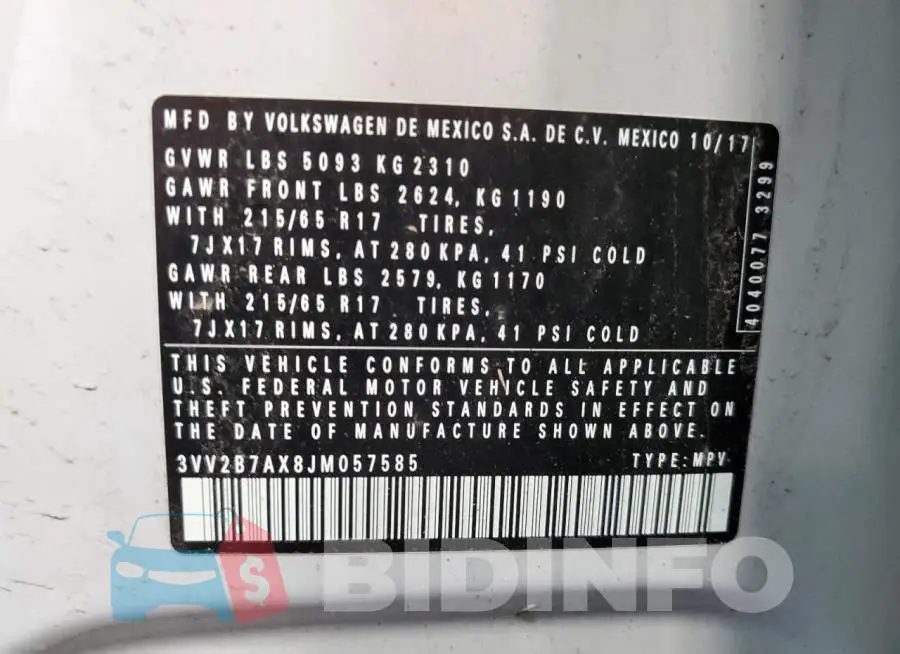 3VV2B7AX8JM057585 Photo# 12