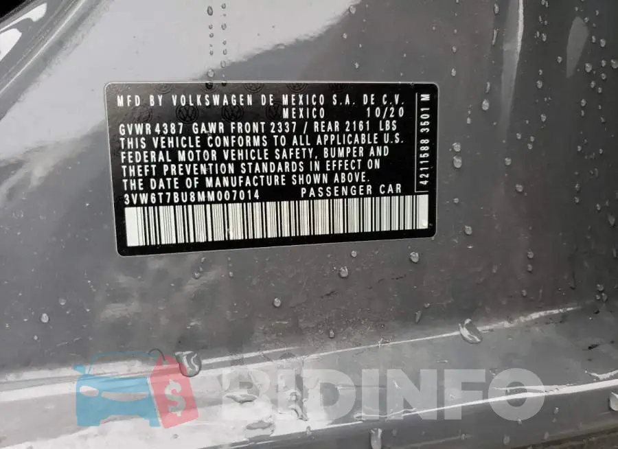 3VW6T7BU8MM007014 Photo# 12