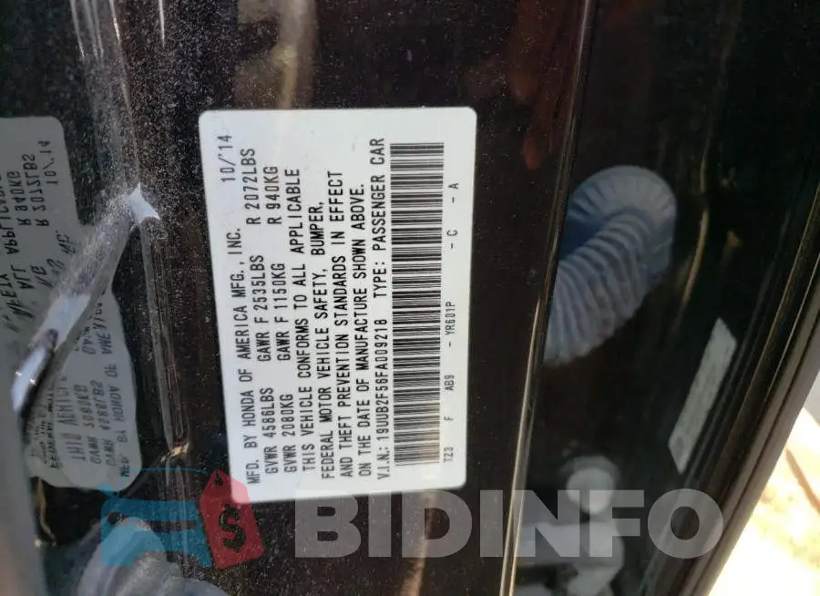 19UUB2F56FA009218 Photo# 12