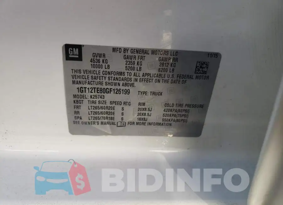 1GT12TE80GF126199 Photo# 12