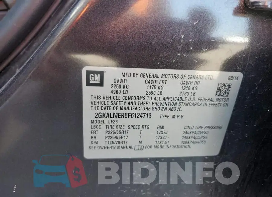 2GKALMEK6F6124713 Photo# 12