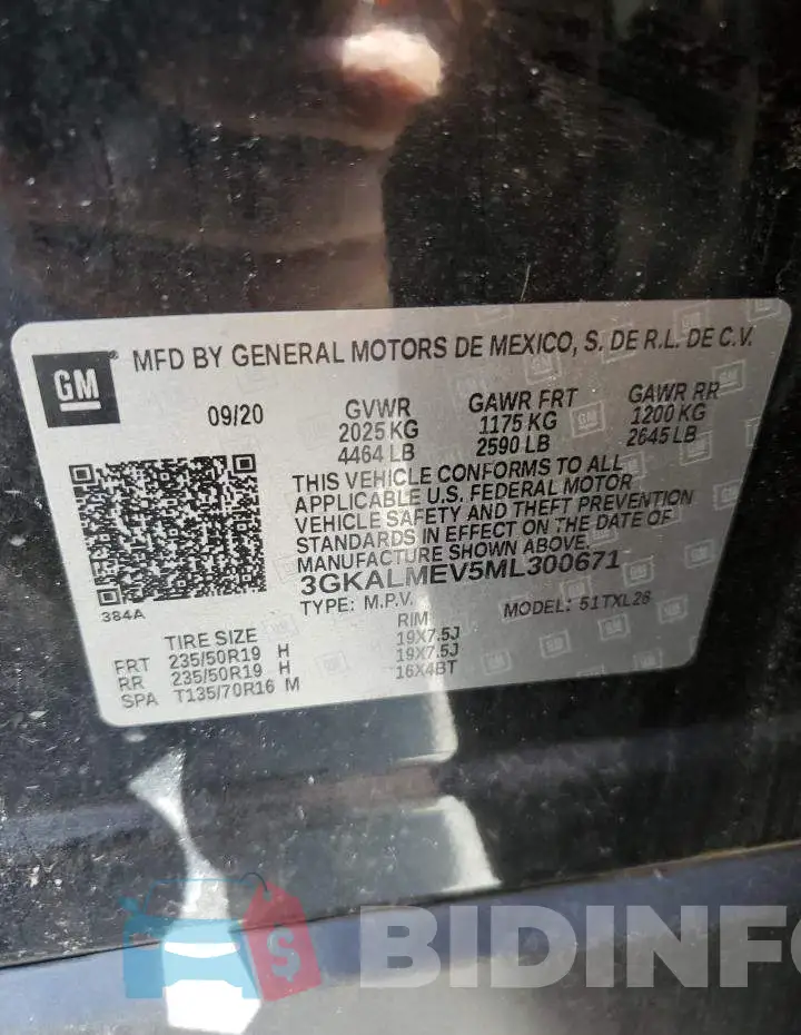 3GKALMEV5ML300671 Photo# 13
