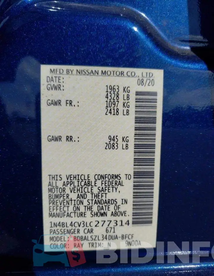 1N4BL4CV3LC277314 Photo# 13