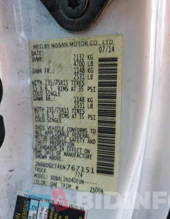 1N6BD0CT4EN767151 Photo# 12
