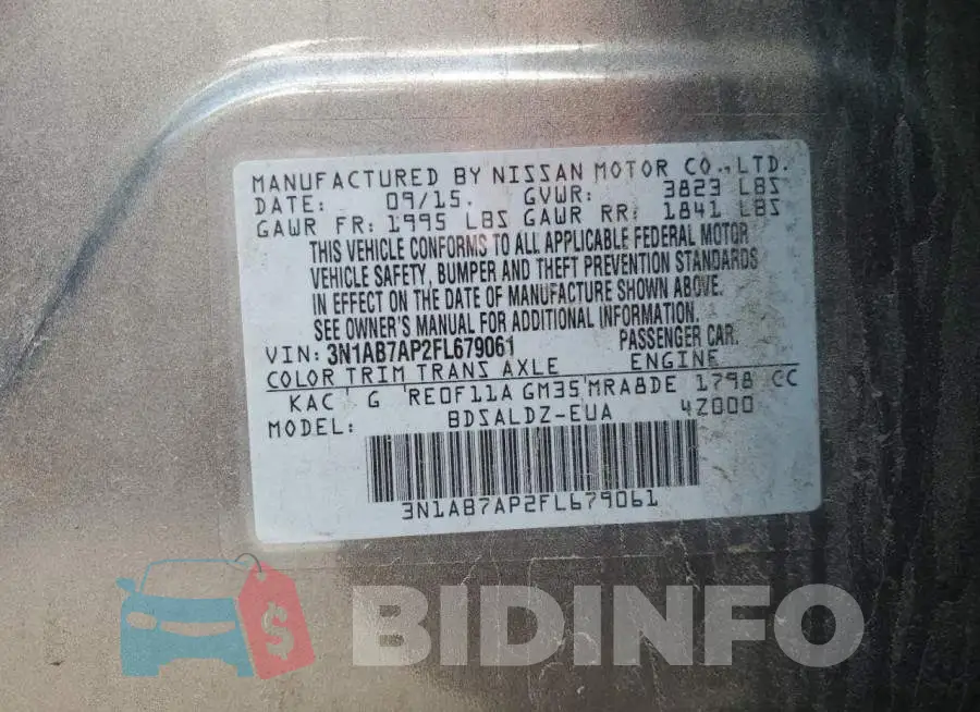 3N1AB7AP2FL679061 Photo# 12