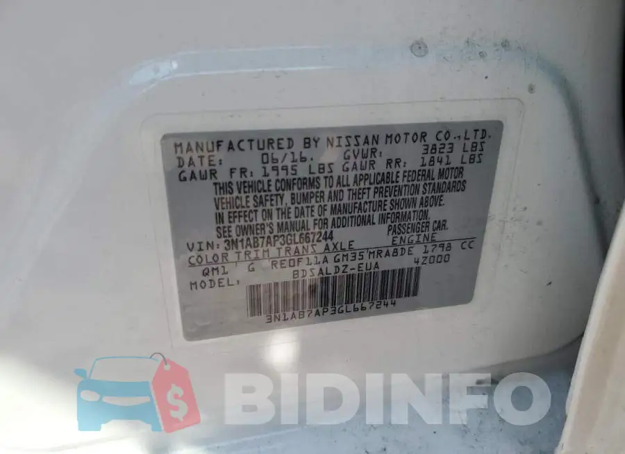 3N1AB7AP3GL667244 Photo# 12