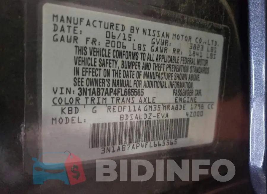 3N1AB7AP4FL665565 Photo# 13