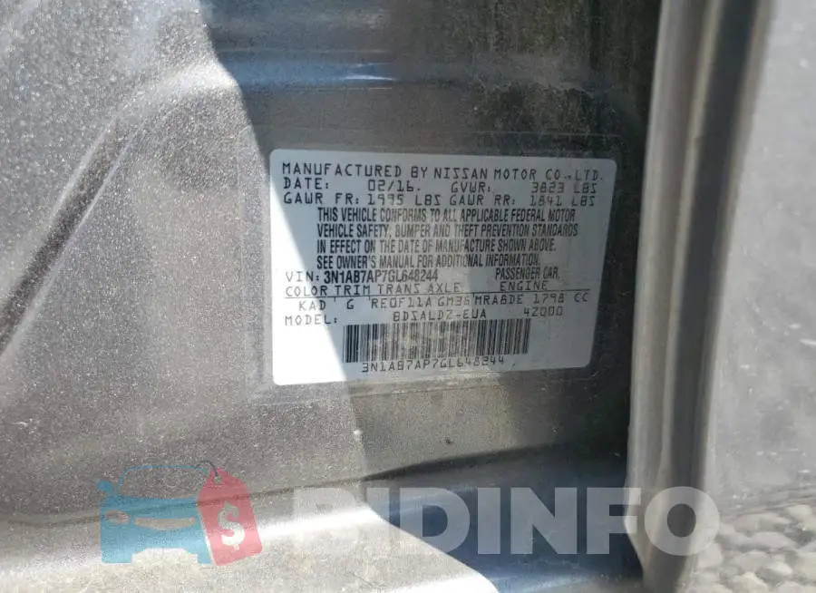 3N1AB7AP7GL648244 Photo# 13