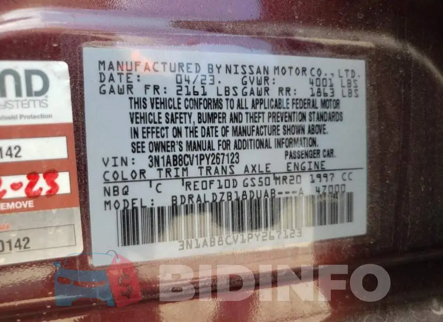 3N1AB8CV1PY267123 Photo# 13