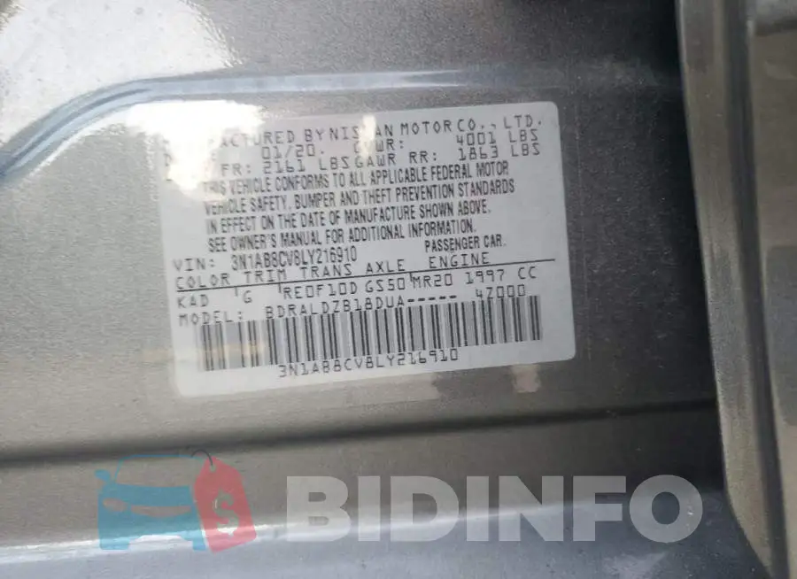 3N1AB8CV8LY216910 Photo# 12