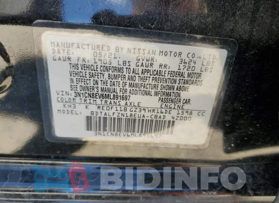 3N1CN8EV6ML891697 Photo# 13