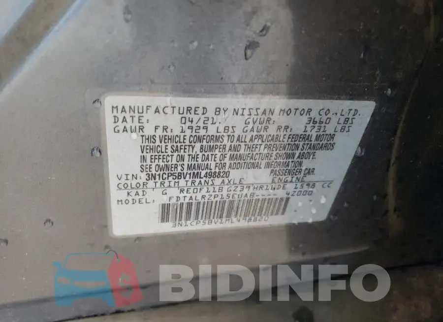 3N1CP5BV1ML498820 Photo# 12