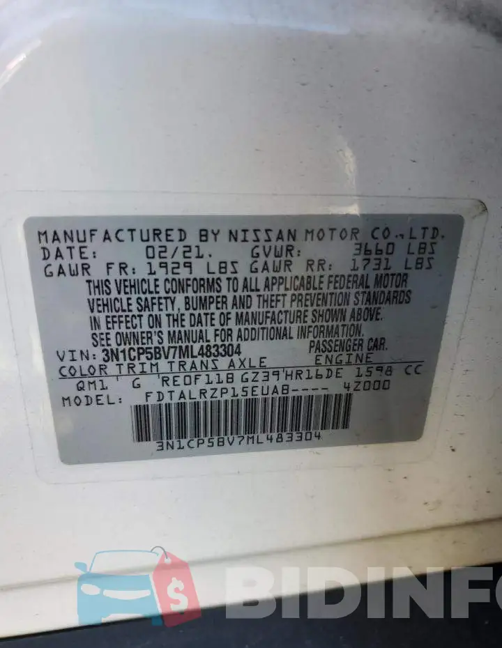 3N1CP5BV7ML483304 Photo# 12