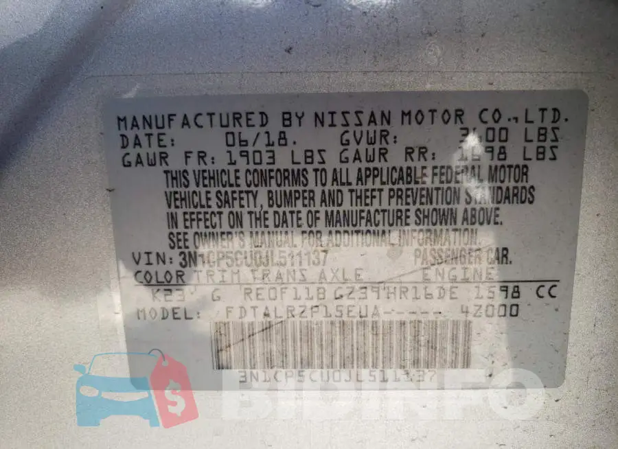 3N1CP5CU0JL511137 Photo# 12