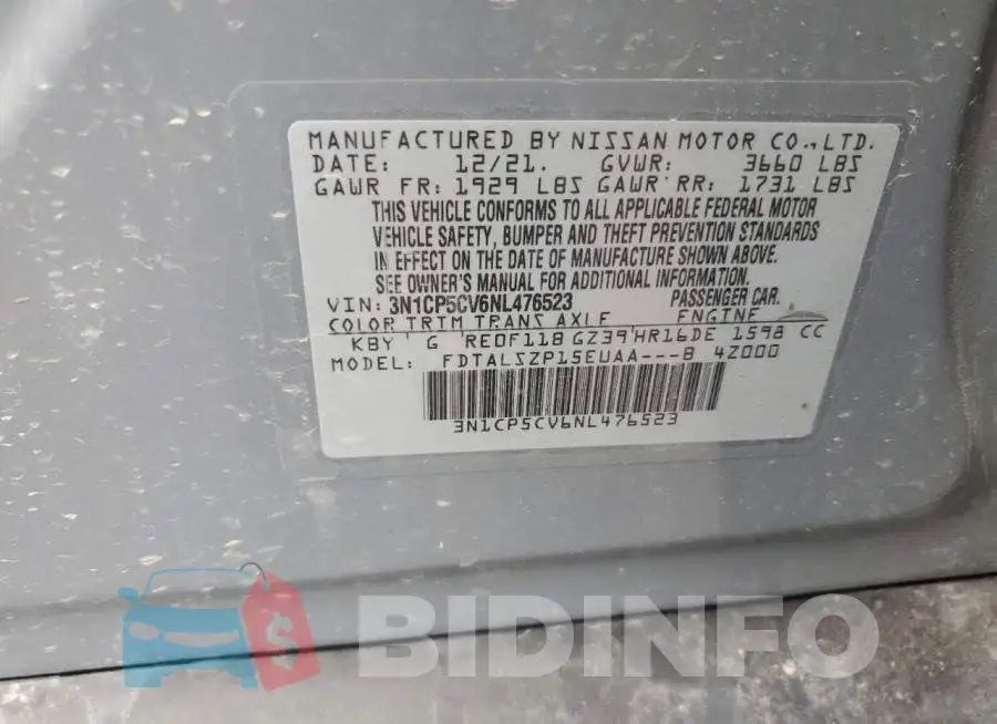 3N1CP5CV6NL476523 Photo# 12