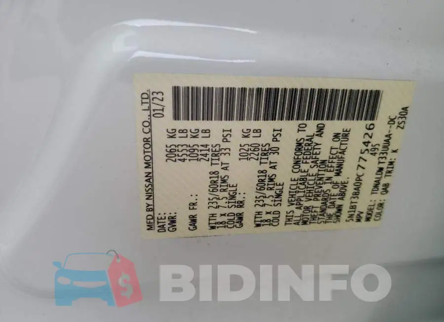 5N1BT3BA0PC775426 Photo# 14