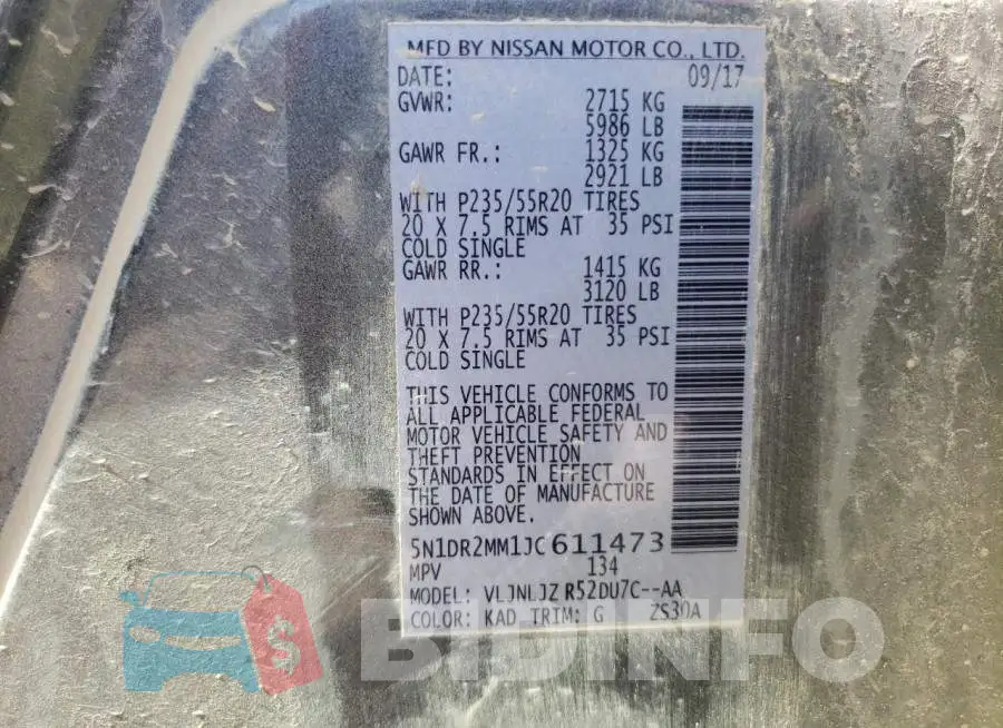 5N1DR2MM1JC611473 Photo# 12