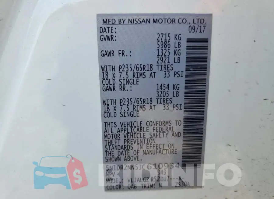 5N1DR2MN5JC610934 Photo# 14