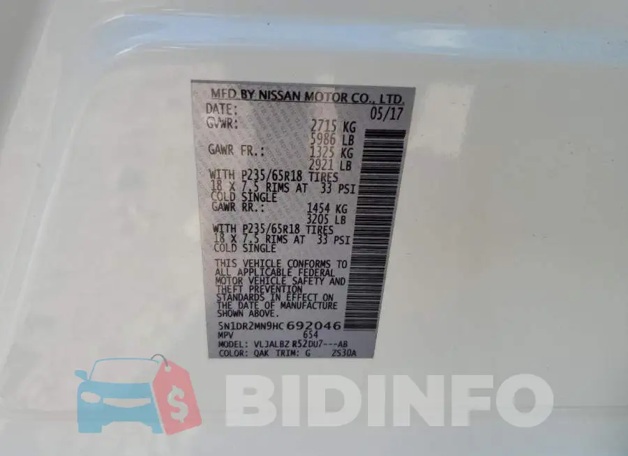5N1DR2MN9HC692046 Photo# 13