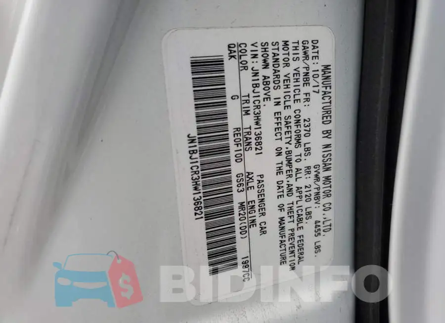 JN1BJ1CR3HW136821 Photo# 13