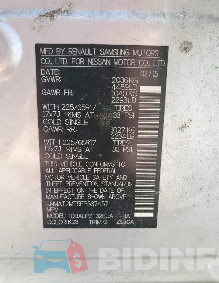 KNMAT2MT5FP537457 Photo# 13