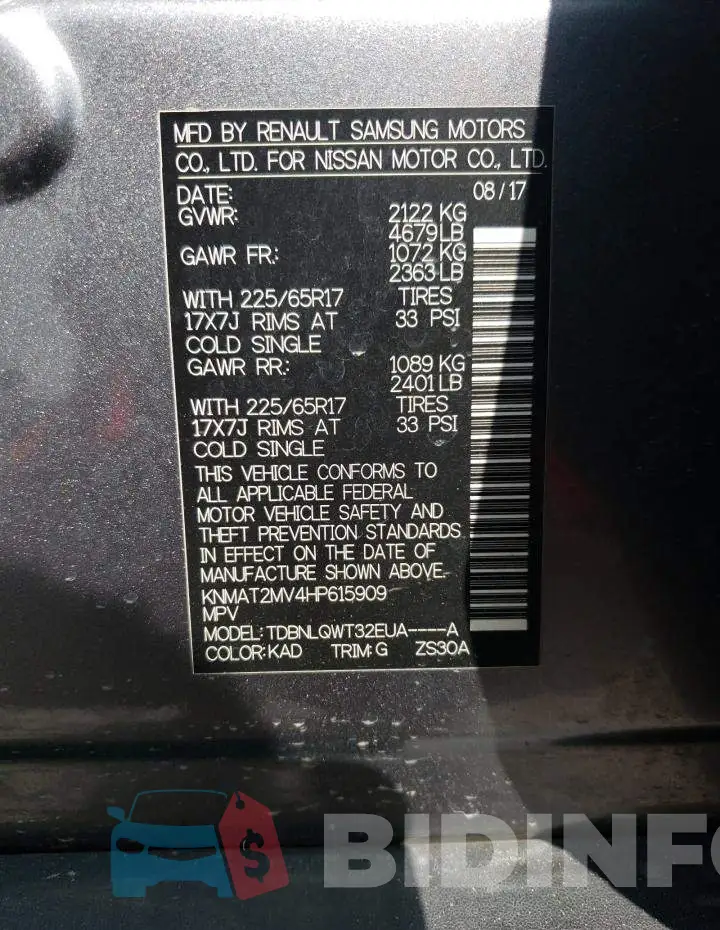 KNMAT2MV4HP615909 Photo# 13