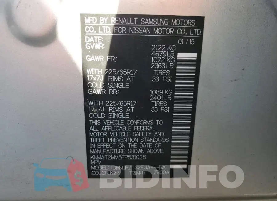 KNMAT2MV5FP531028 Photo# 12