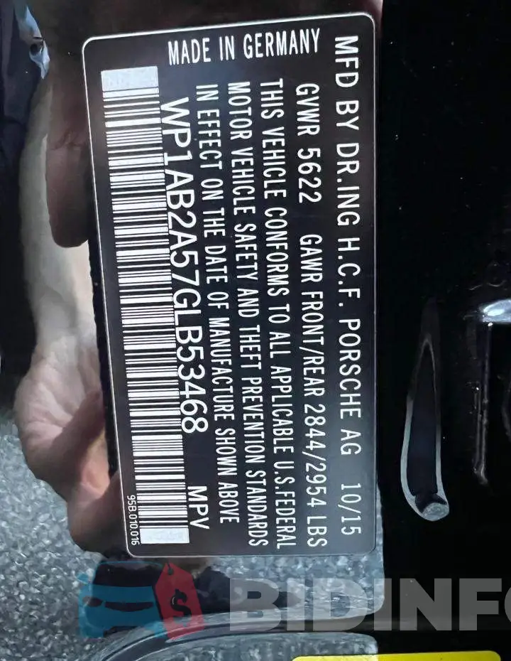WP1AB2A57GLB53468 Photo# 10