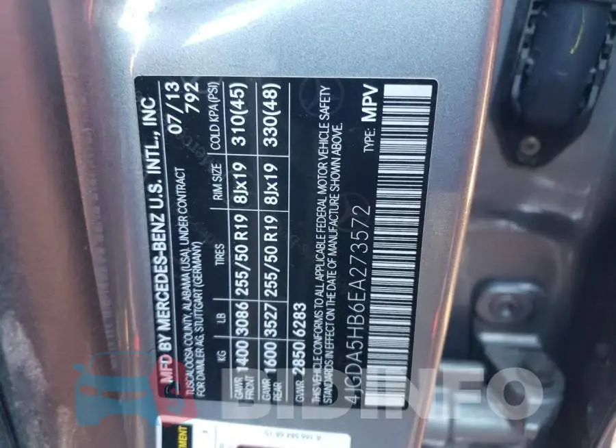 4JGDA5HB6EA273572 Photo# 12
