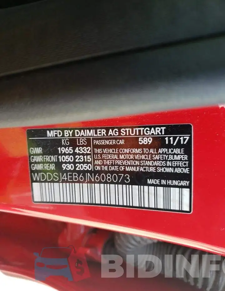 WDDSJ4EB6JN608073 Photo# 13