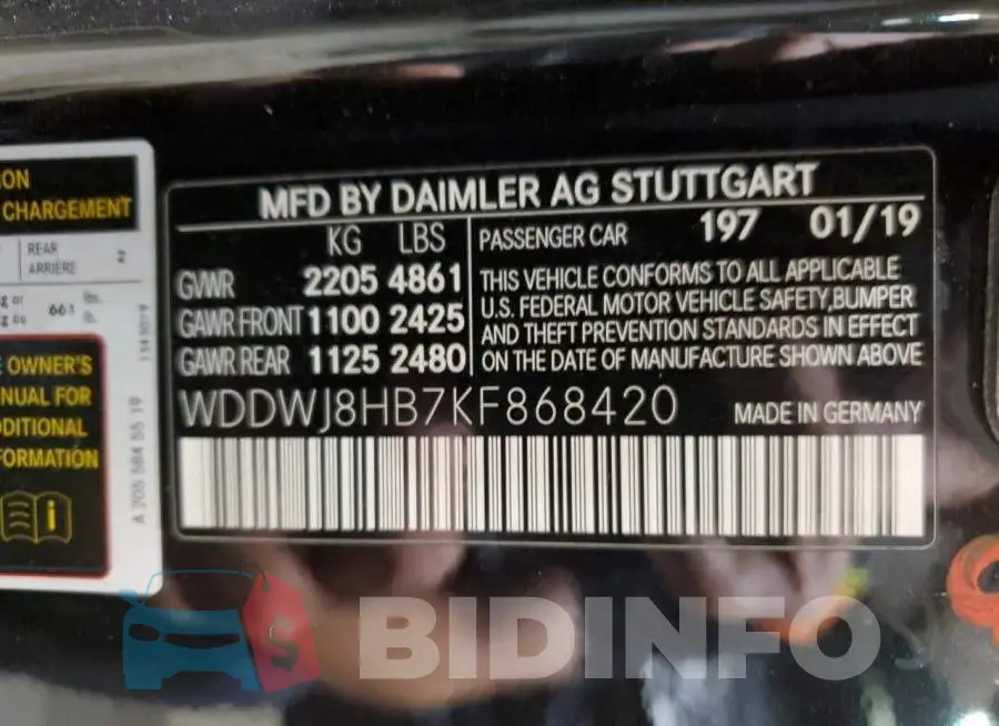 WDDWJ8HB7KF868420 Photo# 12