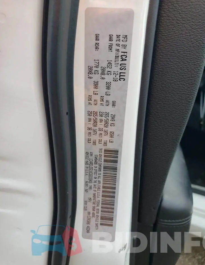 1C4RDJDG1KC633343 Photo# 12