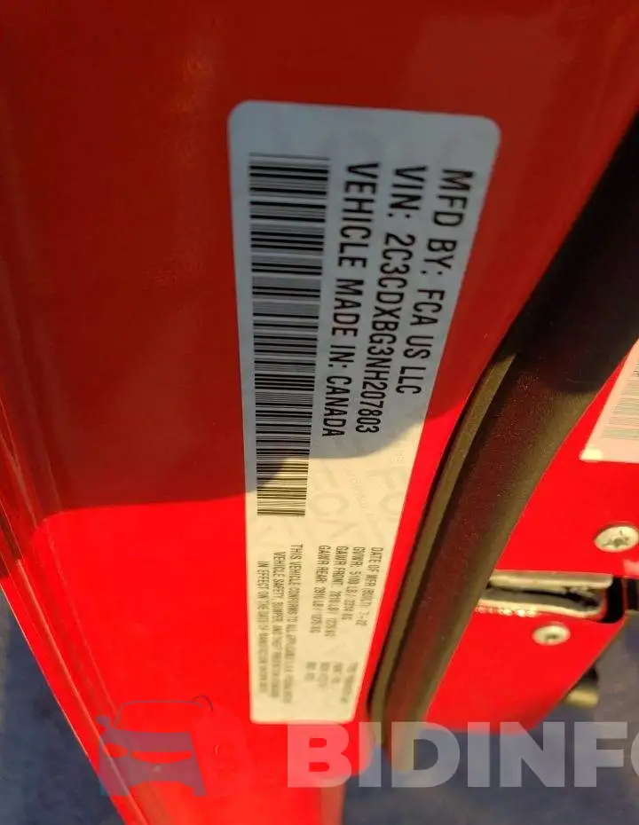 2C3CDXBG3NH207803 Photo# 13