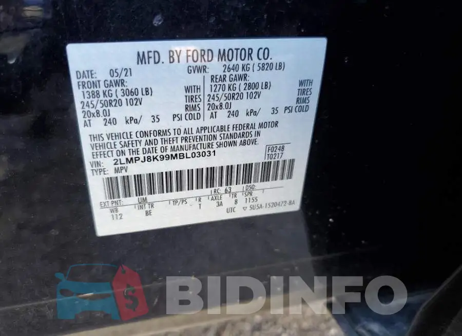 2LMPJ8K99MBL03031 Photo# 14