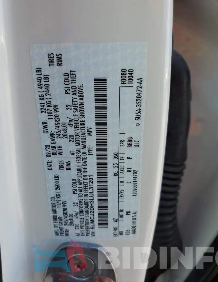 5LMCJ2DH3LUL31201 Photo# 12