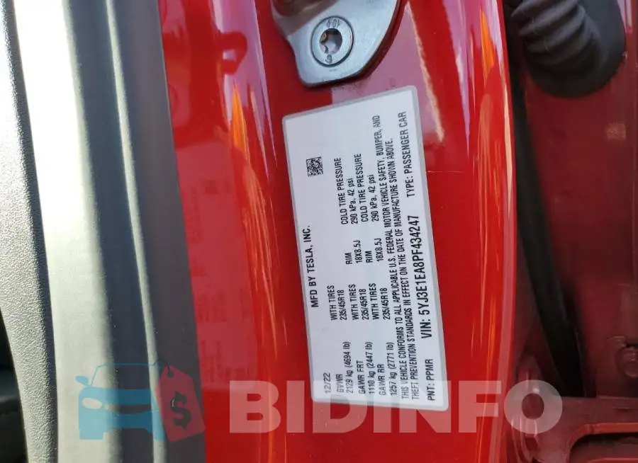5YJ3E1EA8PF434247 Photo# 13