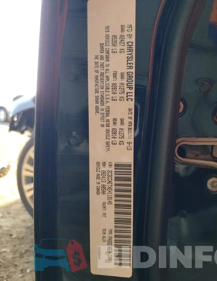 2C3CCAETXEH119145 Photo# 13