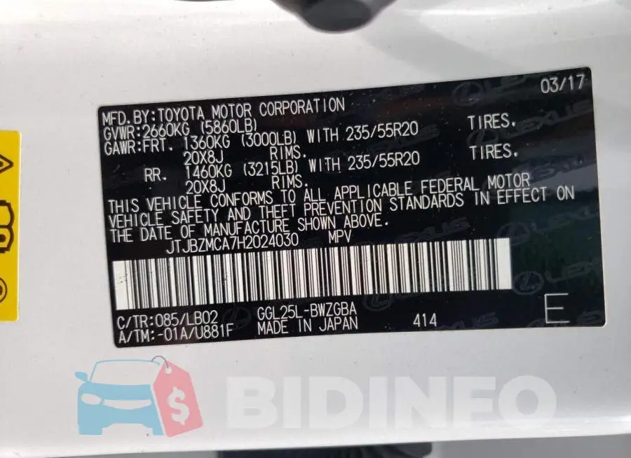 JTJBZMCA7H2024030 Photo# 12