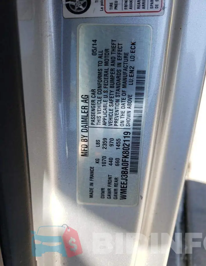 WMEEJ3BA0FK802119 Photo# 12