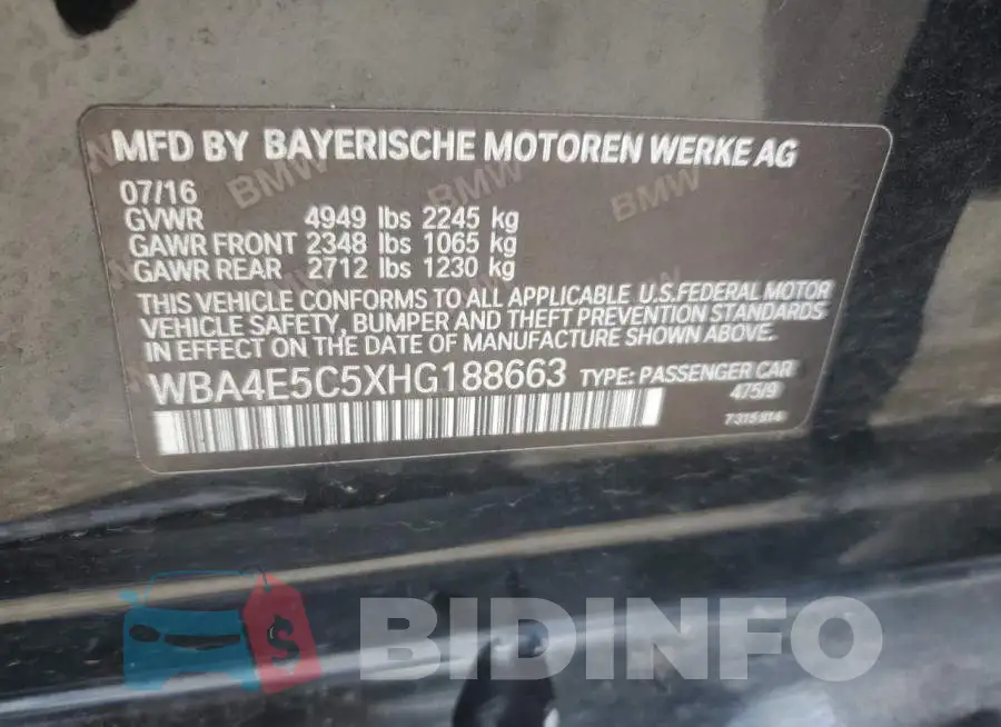 WBA4E5C5XHG188663 Photo# 12
