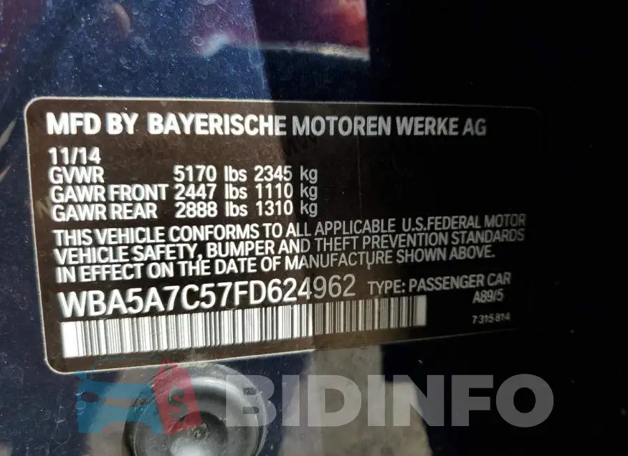 WBA5A7C57FD624962 Photo# 12