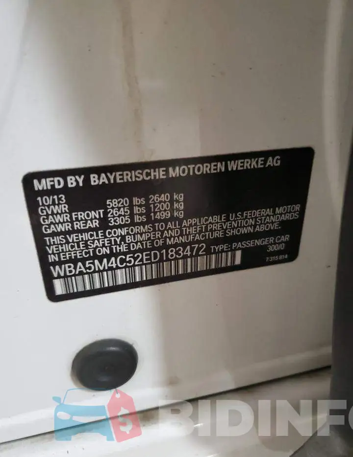 WBA5M4C52ED183472 Photo# 13