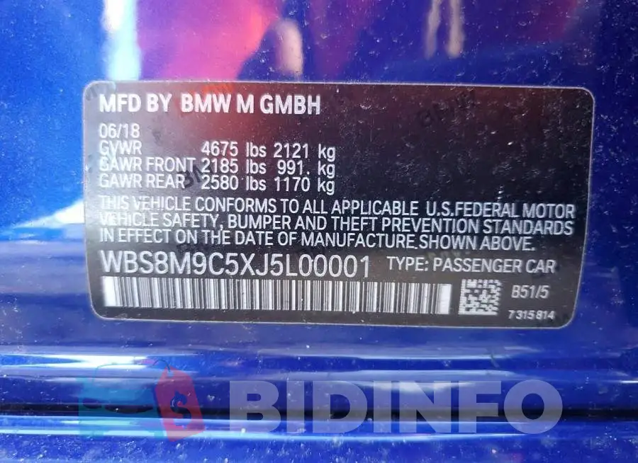 WBS8M9C5XJ5L00001 Photo# 13