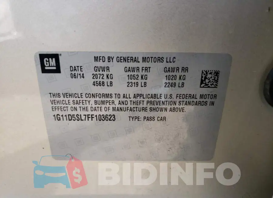 1G11D5SL7FF103623 Photo# 12